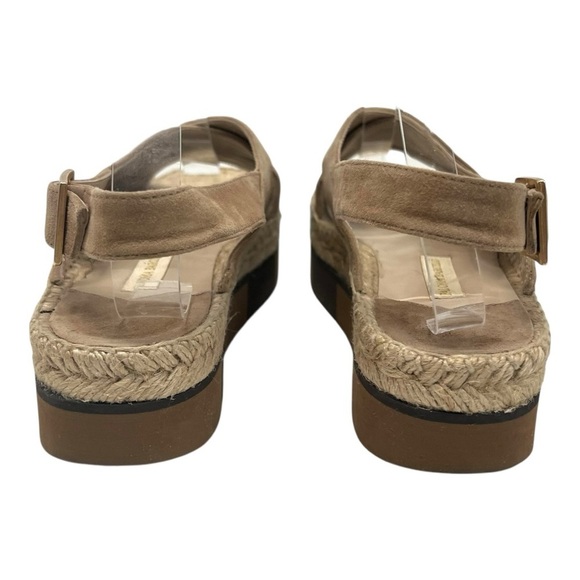 Paloma Barcelo Lynde Tan Suede Jute Espadrille Two Tone Platform Sandal Women 38 - Picture 8 of 16